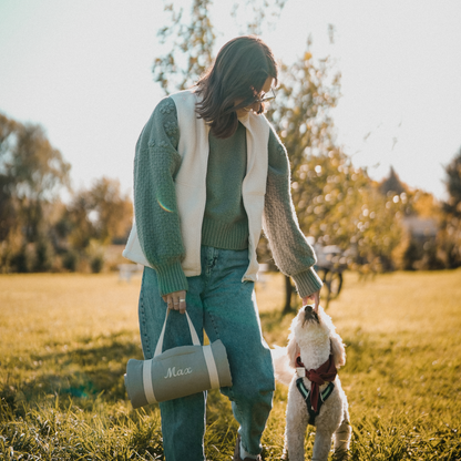 Tapis de voyage pour chien personnalisable - Lin